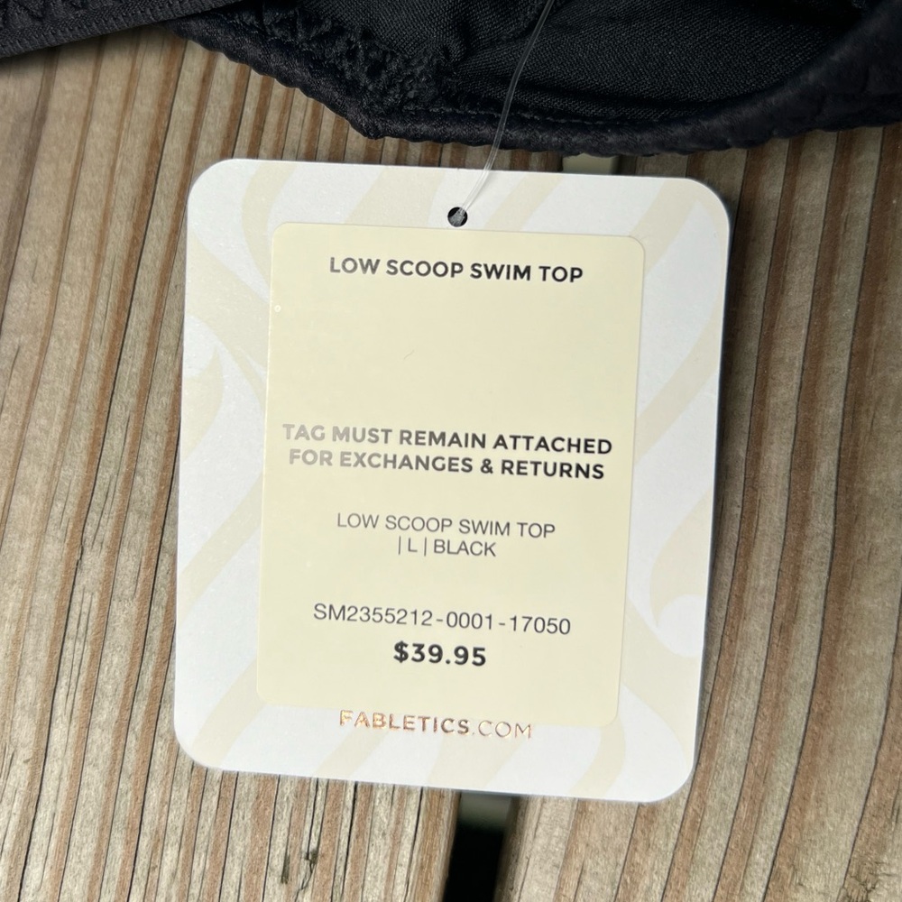 Fabletics black large low scoop swim bikini top - Picture 2 of 6